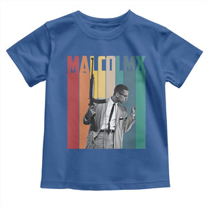 Malcolm X Toddler T Shirt Retro Portrait Black Empowerment Heritage Gift TS12 Royal Blue Print Your Wear