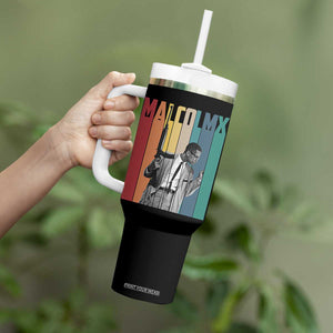 Malcolm X Tumbler With Handle Retro Portrait Black Empowerment Heritage Gift TS12 Print Your Wear