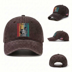 Malcolm X Washed Cotton Baseball Cap Retro Portrait Black Empowerment Heritage Gift TS12 Washed Cap Universal Fit Dark Brown Print Your Wear