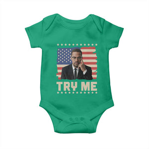 Malcolm X Try Me Baby Onesie African American Pride Gift TS12 Irish Green Print Your Wear