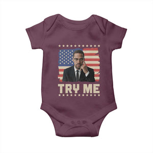 Malcolm X Try Me Baby Onesie African American Pride Gift TS12 Maroon Print Your Wear