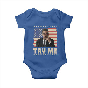 Malcolm X Try Me Baby Onesie African American Pride Gift TS12 Royal Blue Print Your Wear