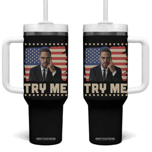 Malcolm X Try Me Tumbler With Handle African American Pride Gift TS12 One Size: 40 oz Black Print Your Wear
