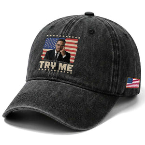 Malcolm X Try Me Washed Cotton Baseball Cap African American Pride Gift TS12 Print Your Wear