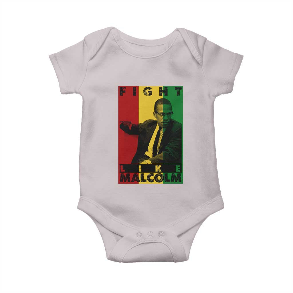 Fight Like Malcolm X Baby Onesie African American Pride Gift TS12 Ice Gray Print Your Wear