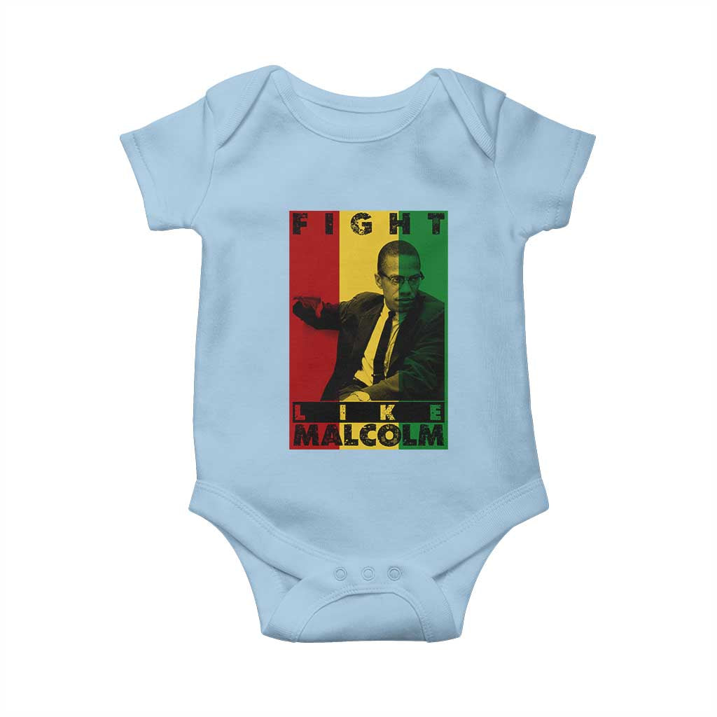 Fight Like Malcolm X Baby Onesie African American Pride Gift TS12 Light Blue Print Your Wear