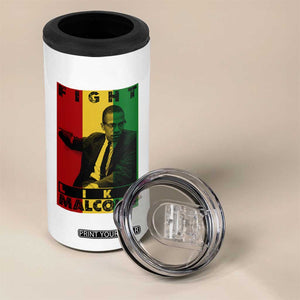 Fight Like Malcolm X 4 in 1 Can Cooler Tumbler African American Pride Gift TS12 Print Your Wear