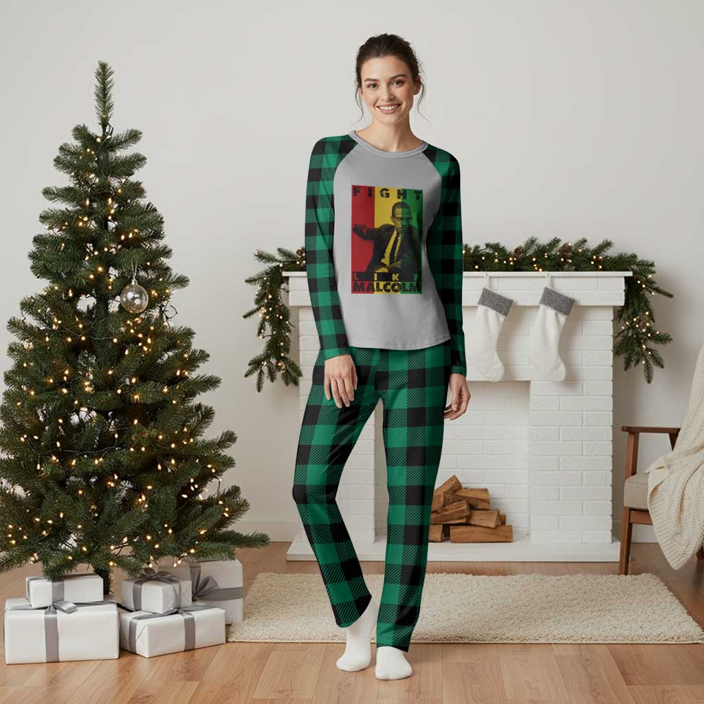Fight Like Malcolm X Plaid Pajama Set African American Pride Gift TS12 Green Plaid Print Your Wear