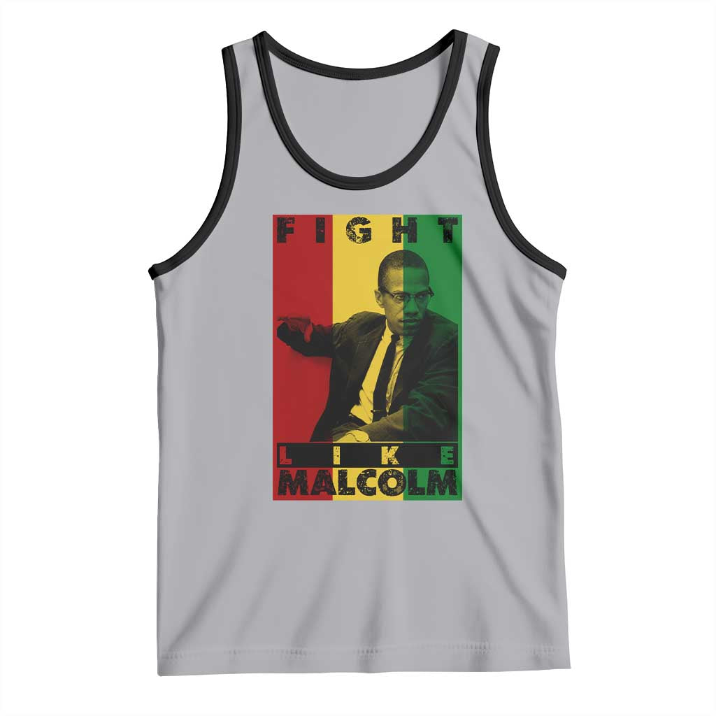 Fight Like Malcolm X Tank Top African American Pride Gift TS12 Athletic Heather Black Print Your Wear
