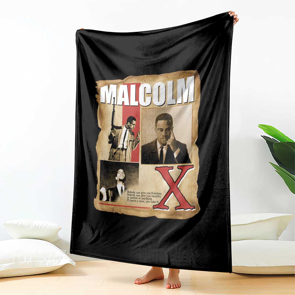 Malcolm X Quote Throw Blanket Nobody Can Give You Freedom Take It TS12 Print Your Wear