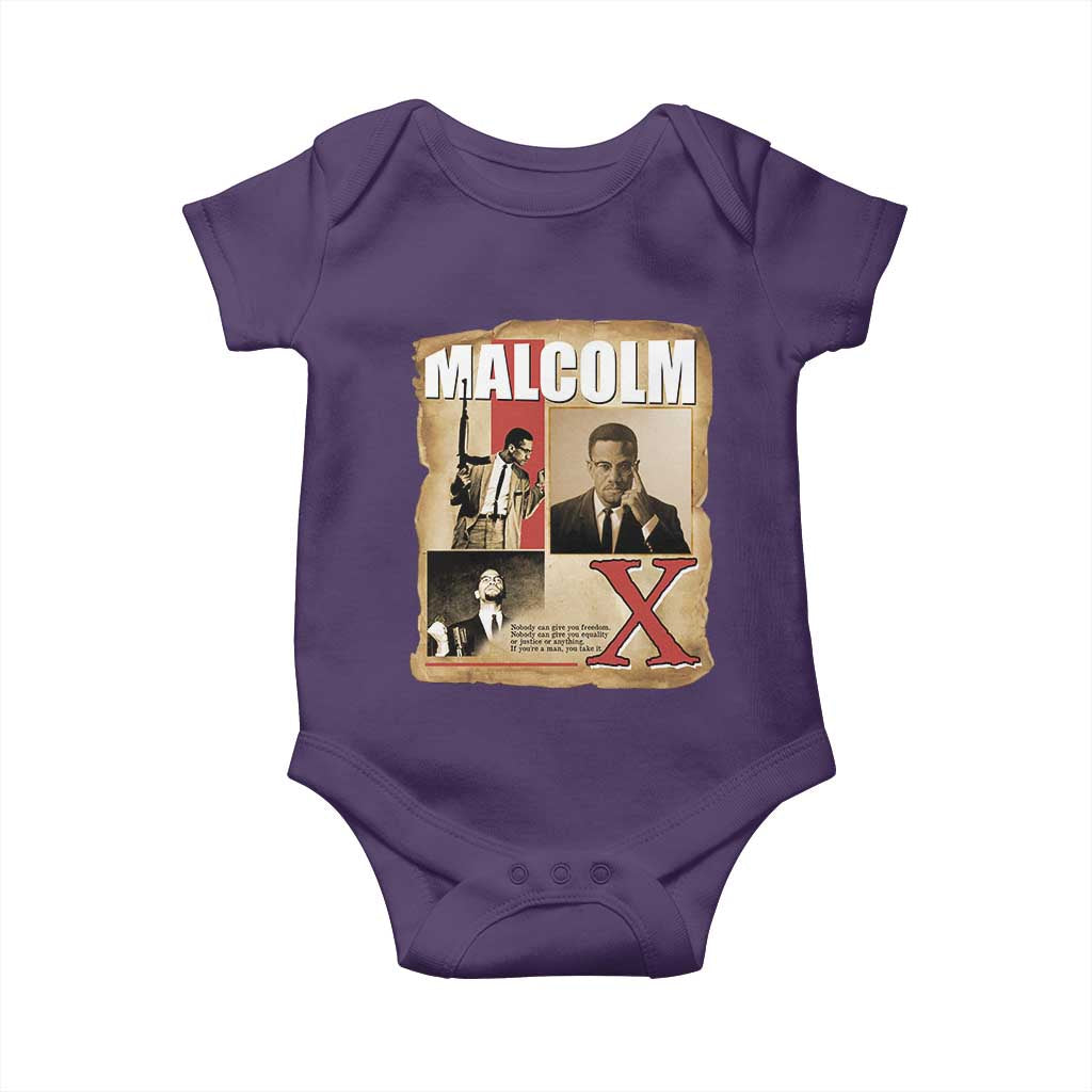 Malcolm X Quote Baby Onesie Nobody Can Give You Freedom Take It TS12 Purple Print Your Wear