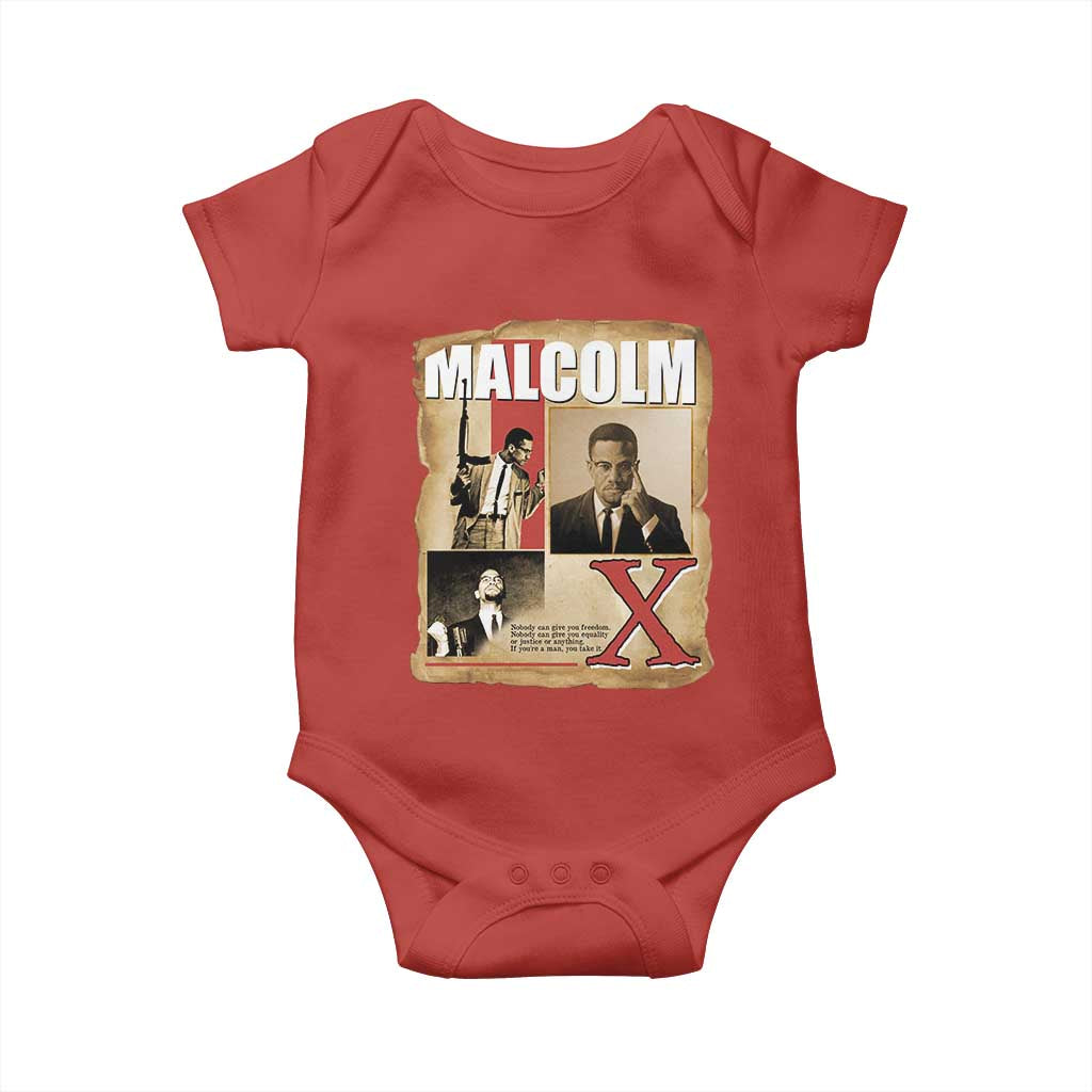 Malcolm X Quote Baby Onesie Nobody Can Give You Freedom Take It TS12 Red Print Your Wear