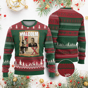 Malcolm X Quote Ugly Christmas Sweater Nobody Can Give You Freedom Take It TS12 Red Green Print Your Wear