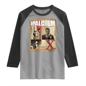 Malcolm X Quote Raglan Shirt Nobody Can Give You Freedom Take It TS12 Sport Gray Black Print Your Wear