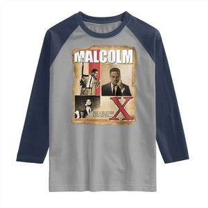 Malcolm X Quote Raglan Shirt Nobody Can Give You Freedom Take It TS12 Sport Gray Navy Print Your Wear