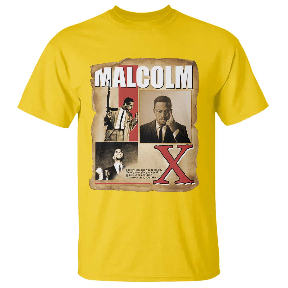 Malcolm X Quote T Shirt Nobody Can Give You Freedom Take It TS12 Daisy Print Your Wear