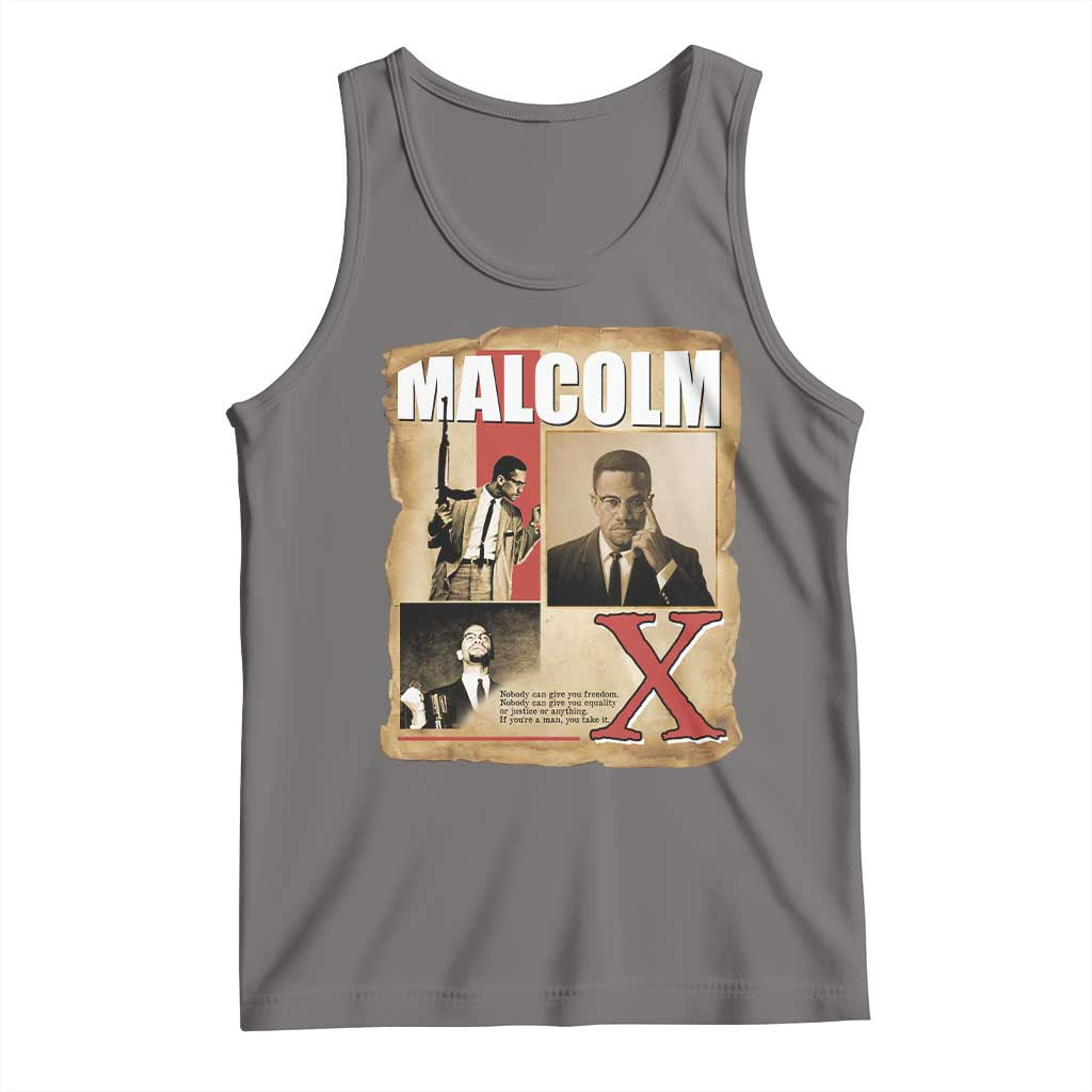 Malcolm X Quote Tank Top Nobody Can Give You Freedom Take It TS12 Deep Heather Print Your Wear