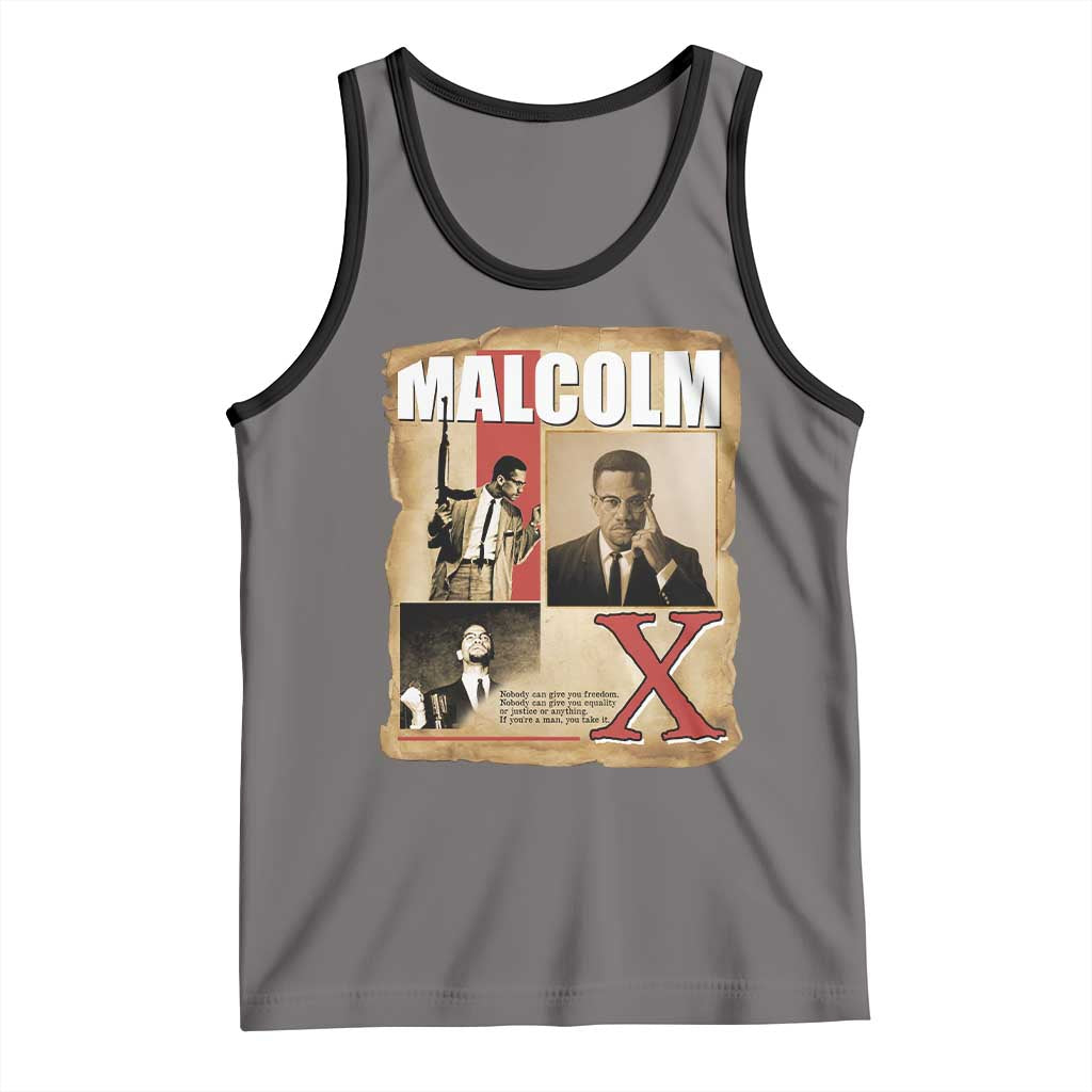 Malcolm X Quote Tank Top Nobody Can Give You Freedom Take It TS12 Deep Heather Black Print Your Wear