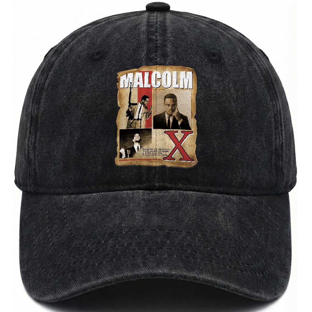 Malcolm X Quote Washed Cotton Baseball Cap Nobody Can Give You Freedom Take It TS12 Print Your Wear