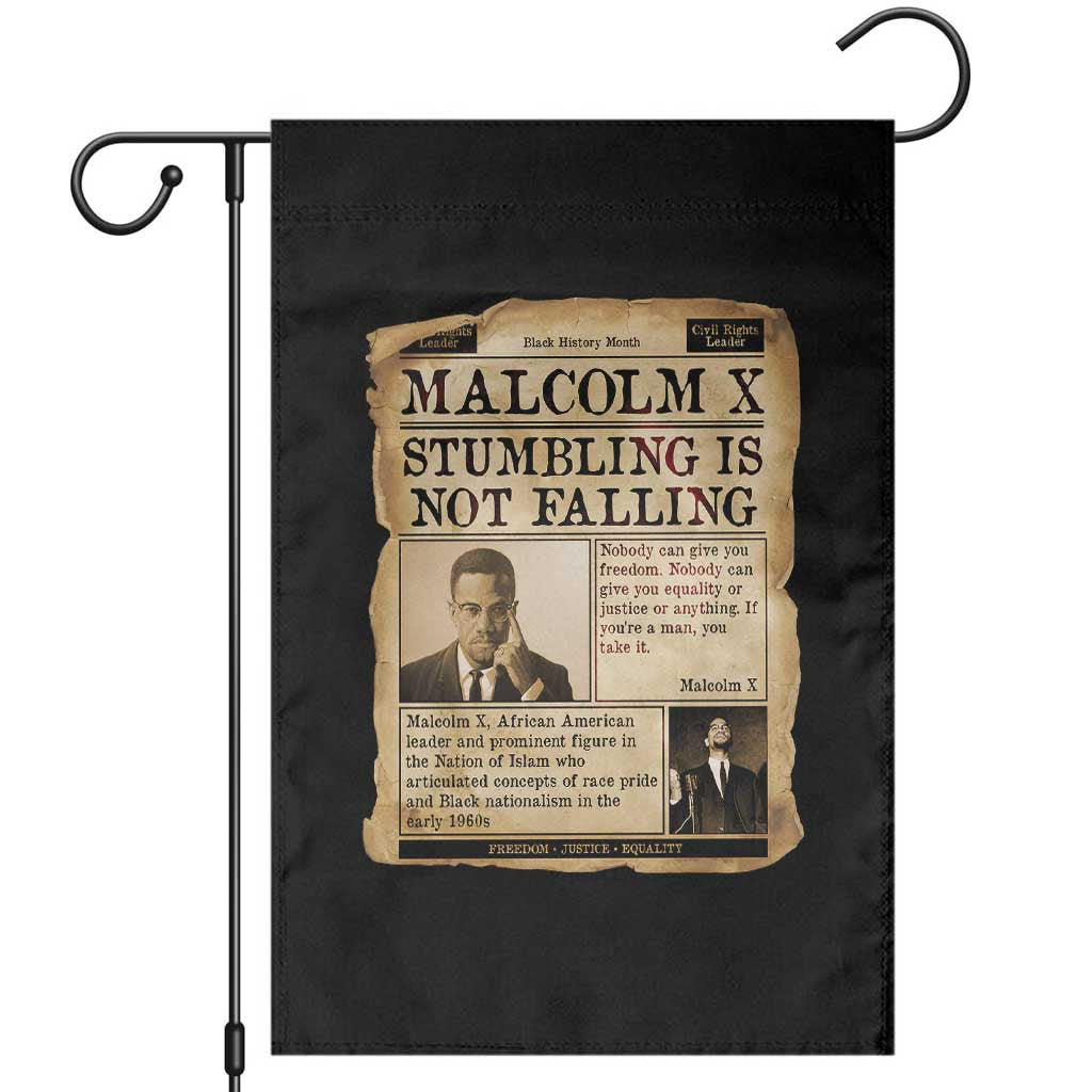 Malcolm X Garden Flag Stumbling Is Not Falling Civil Rights Leader TS12 Black Print Your Wear