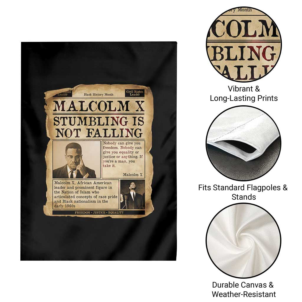 Malcolm X Garden Flag Stumbling Is Not Falling Civil Rights Leader TS12 Print Your Wear