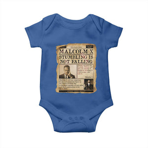 Malcolm X Baby Onesie Stumbling Is Not Falling Civil Rights Leader TS12 Royal Blue Print Your Wear