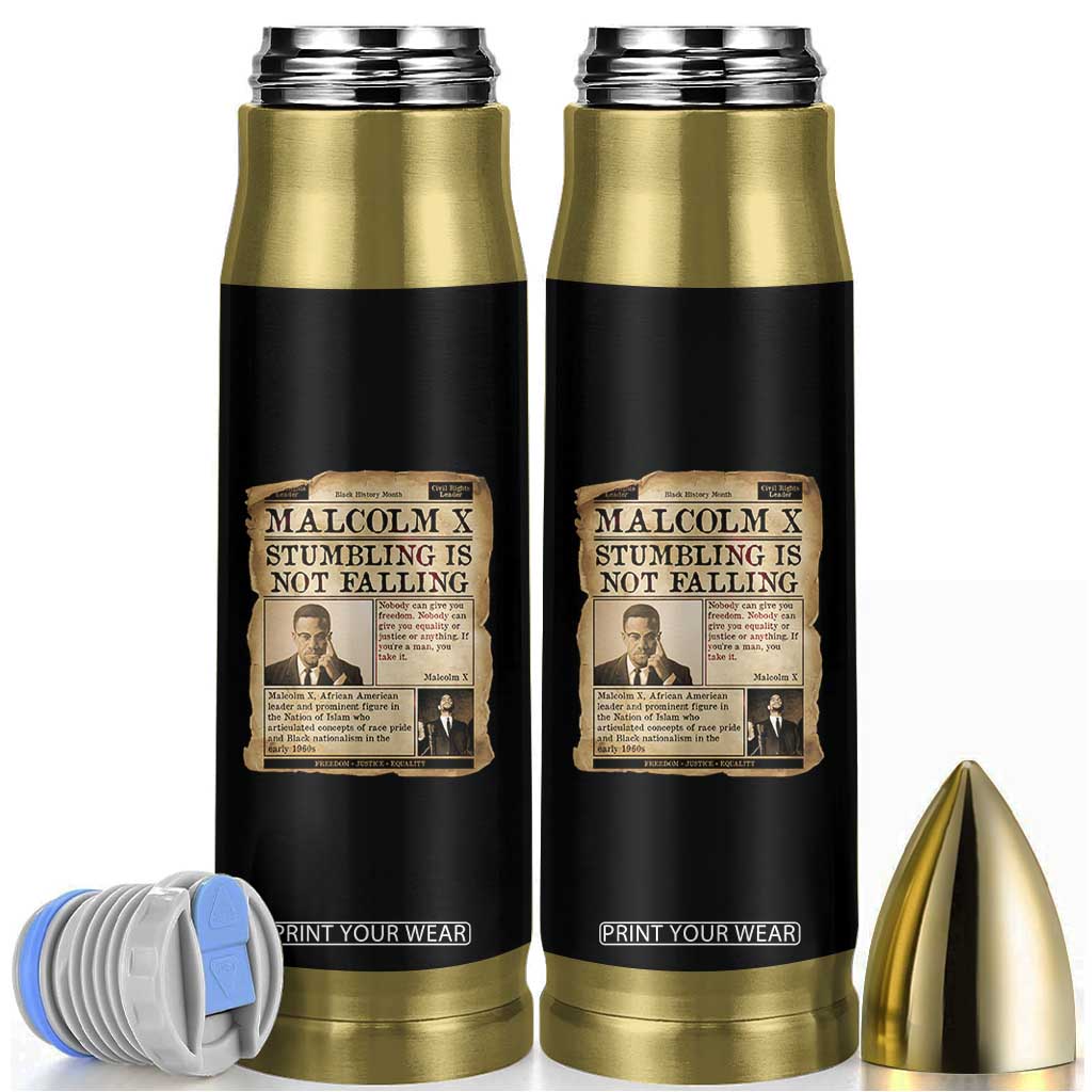 Malcolm X Bullet Tumbler Stumbling Is Not Falling Civil Rights Leader TS12 Black Print Your Wear