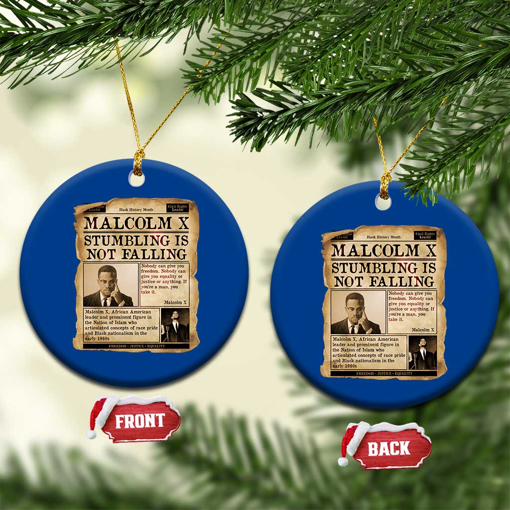 Malcolm X Ceramic Ornament Stumbling Is Not Falling Civil Rights Leader TS12 1pc Blue Print Your Wear