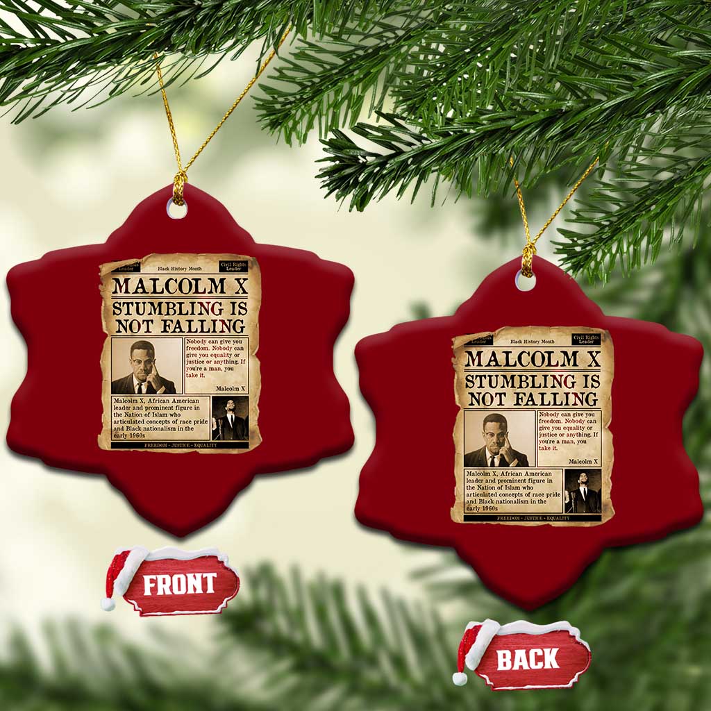 Malcolm X Ceramic Ornament Stumbling Is Not Falling Civil Rights Leader TS12 Print Your Wear