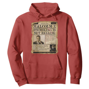 Malcolm X Hoodie Stumbling Is Not Falling Civil Rights Leader TS12 Red Print Your Wear