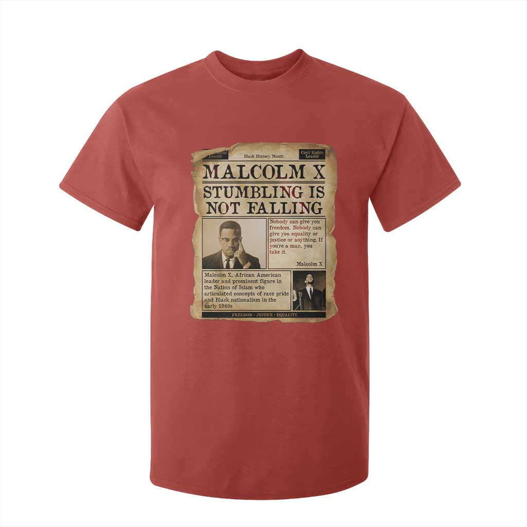 Malcolm X T Shirt For Kid Stumbling Is Not Falling Civil Rights Leader TS12 Red Print Your Wear