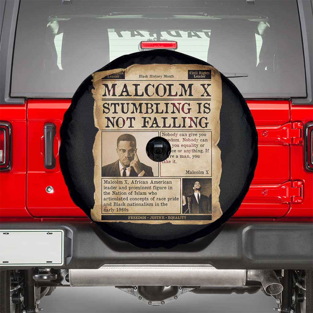 Malcolm X Spare Tire Cover Stumbling Is Not Falling Civil Rights Leader TS12 Black Print Your Wear
