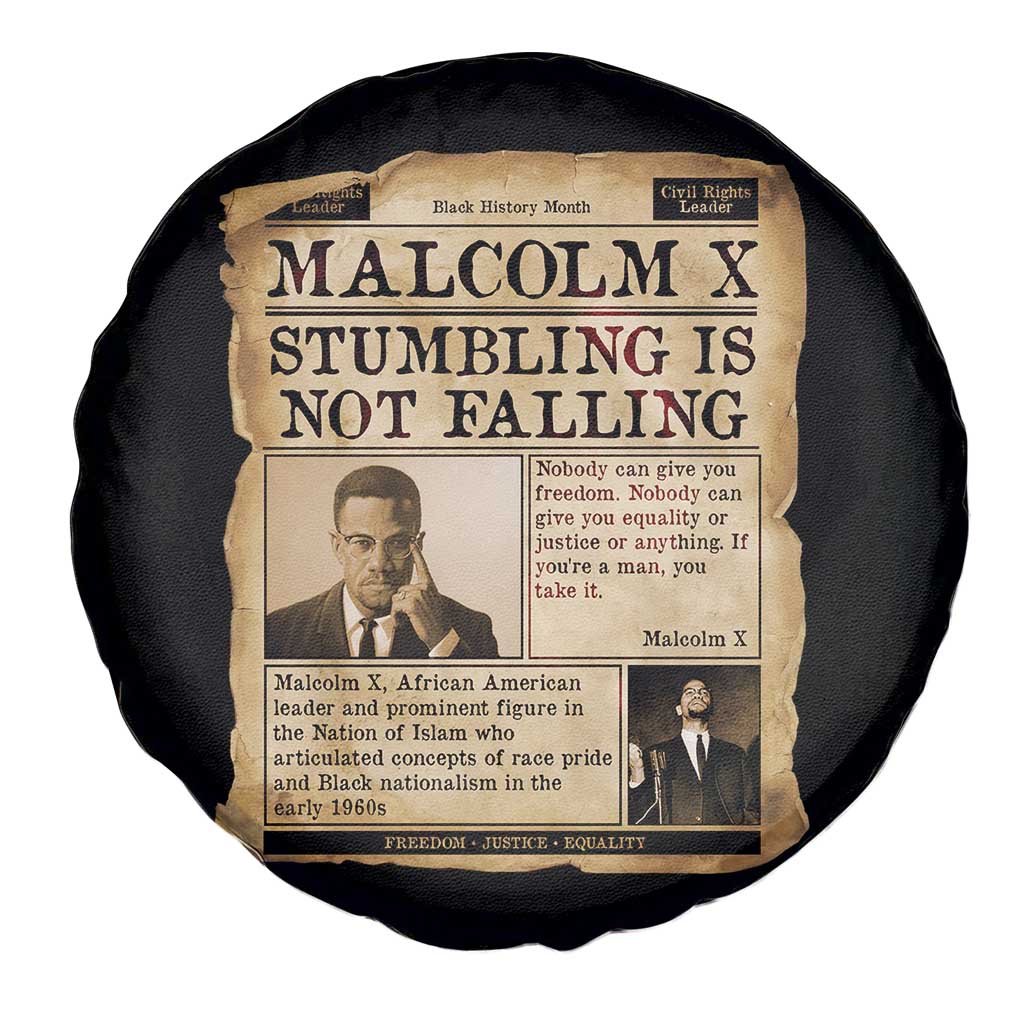 Malcolm X Spare Tire Cover Stumbling Is Not Falling Civil Rights Leader TS12 Print Your Wear
