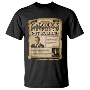 Malcolm X T Shirt Stumbling Is Not Falling Civil Rights Leader TS12 Black Print Your Wear