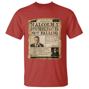 Malcolm X T Shirt Stumbling Is Not Falling Civil Rights Leader TS12 Red Print Your Wear