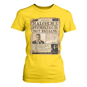 Malcolm X T Shirt For Women Stumbling Is Not Falling Civil Rights Leader TS12 Daisy Print Your Wear