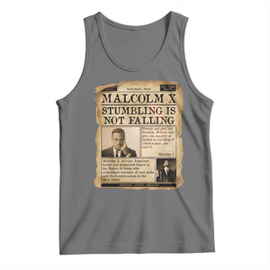 Malcolm X Tank Top Stumbling Is Not Falling Civil Rights Leader TS12 Black Heather Print Your Wear
