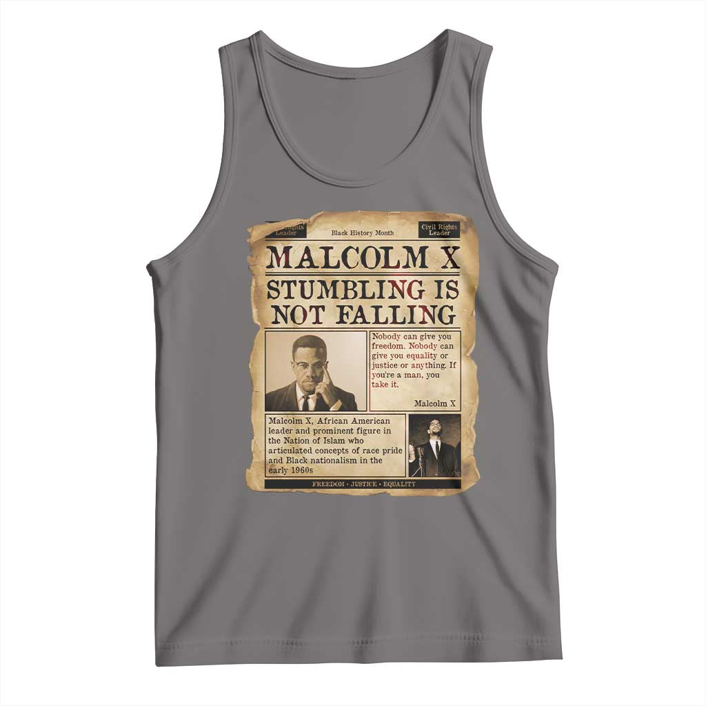 Malcolm X Tank Top Stumbling Is Not Falling Civil Rights Leader TS12 Deep Heather Print Your Wear