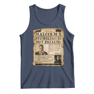 Malcolm X Tank Top Stumbling Is Not Falling Civil Rights Leader TS12 Navy Print Your Wear
