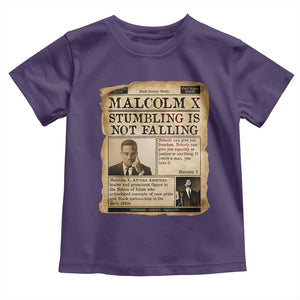 Malcolm X Toddler T Shirt Stumbling Is Not Falling Civil Rights Leader TS12 Purple Print Your Wear