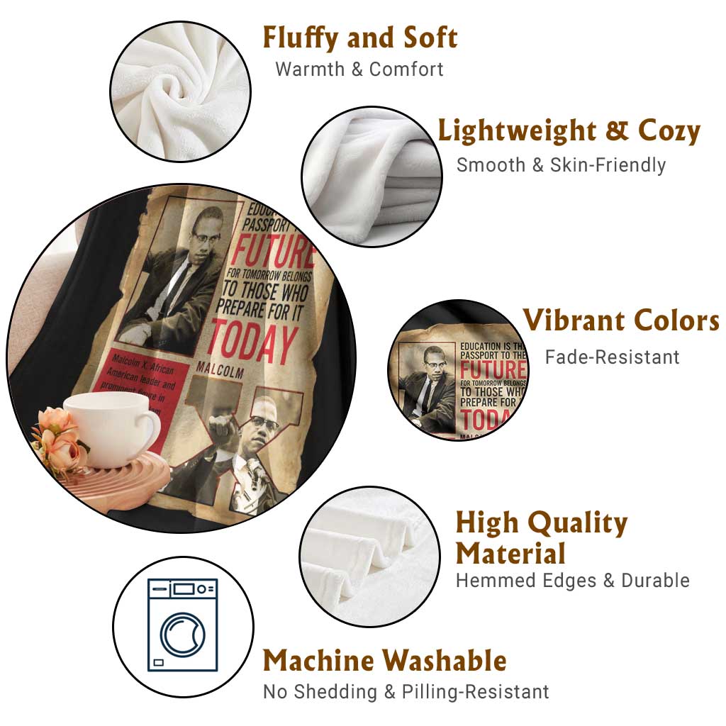 Education Is The Passport To The Future Malcolm X Wisdom Throw Blanket TS12 Print Your Wear