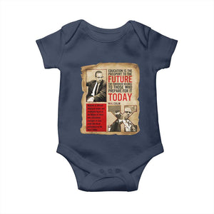 Education Is The Passport To The Future Malcolm X Wisdom Baby Onesie TS12 Navy Print Your Wear