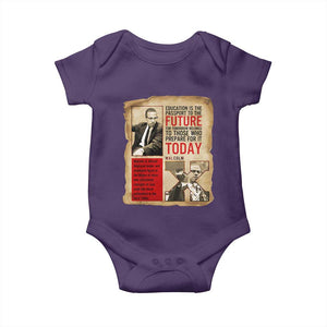 Education Is The Passport To The Future Malcolm X Wisdom Baby Onesie TS12 Purple Print Your Wear