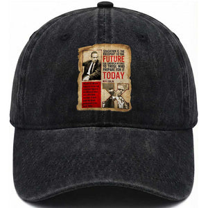 Education Is The Passport To The Future Malcolm X Wisdom Washed Cotton Baseball Cap TS12 Print Your Wear