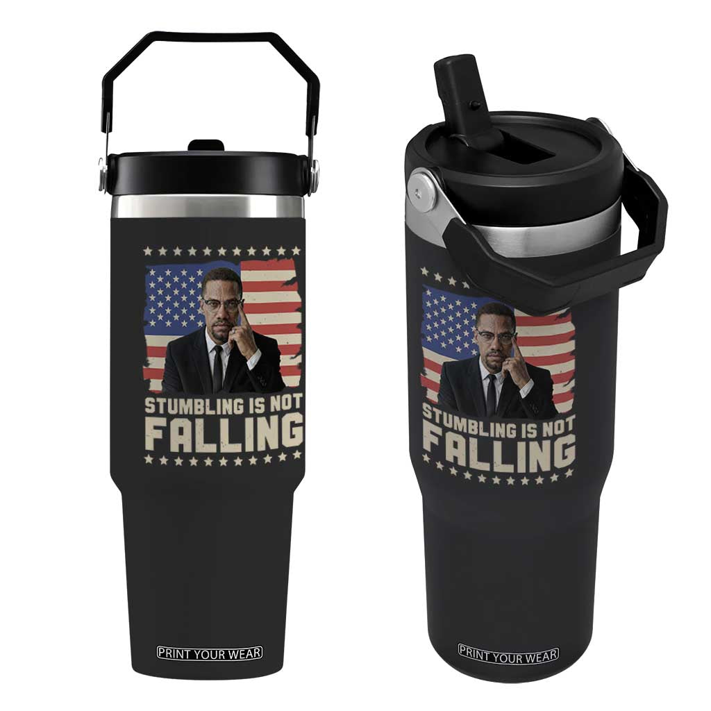 African American Pride Gift Flip Straw Tumbler Malcolm X TS12 One Size: 30 oz Black Print Your Wear