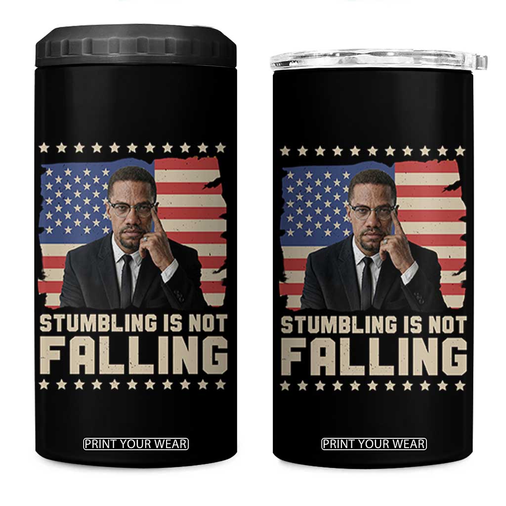 African American Pride Gift 4 in 1 Can Cooler Tumbler Malcolm X TS12 One Size: 16 oz Black Print Your Wear