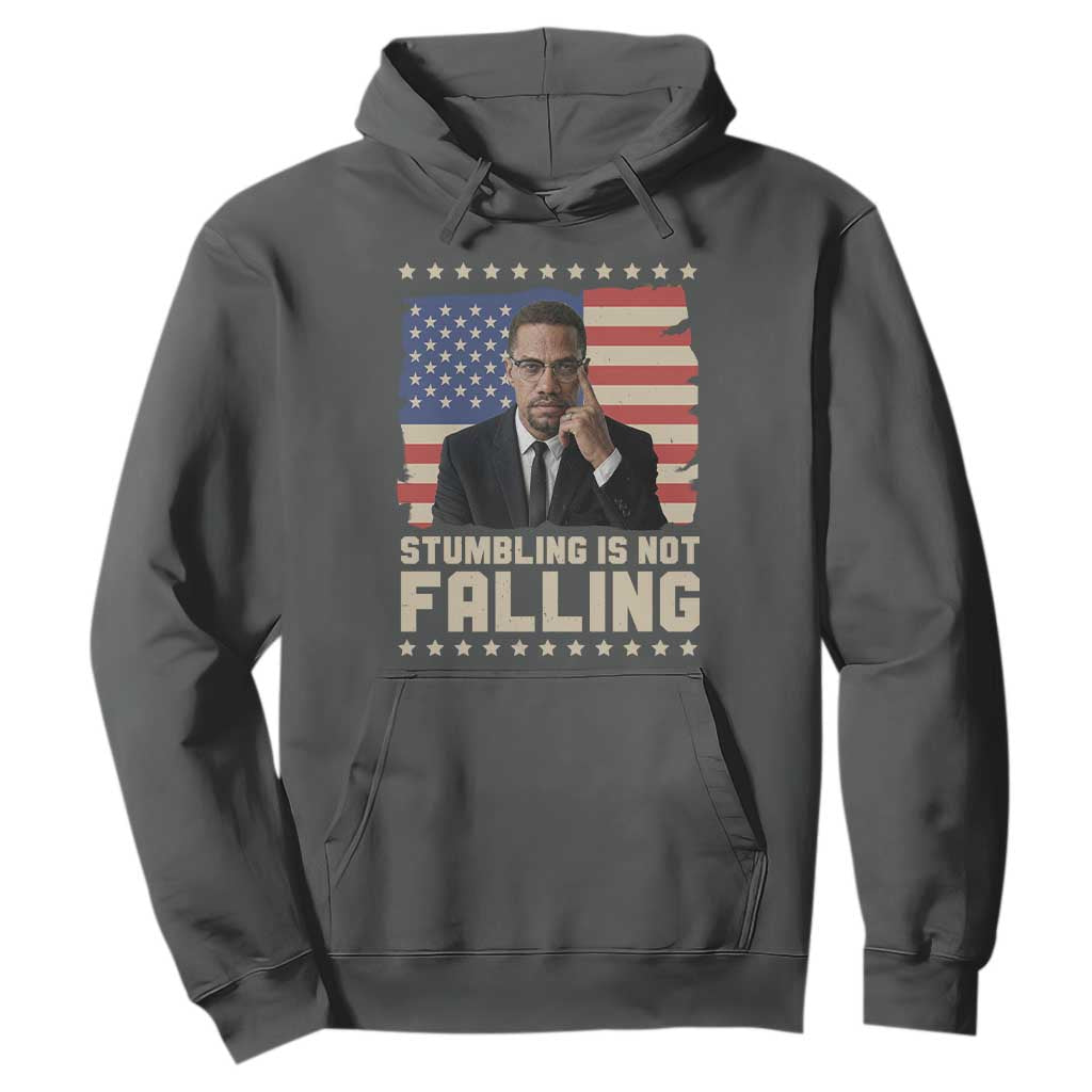 African American Pride Gift Hoodie Malcolm X TS12 Dark Heather Print Your Wear