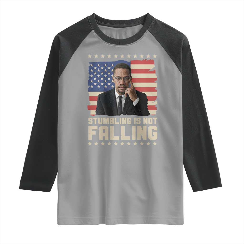 African American Pride Gift Raglan Shirt Malcolm X TS12 Sport Gray Black Print Your Wear