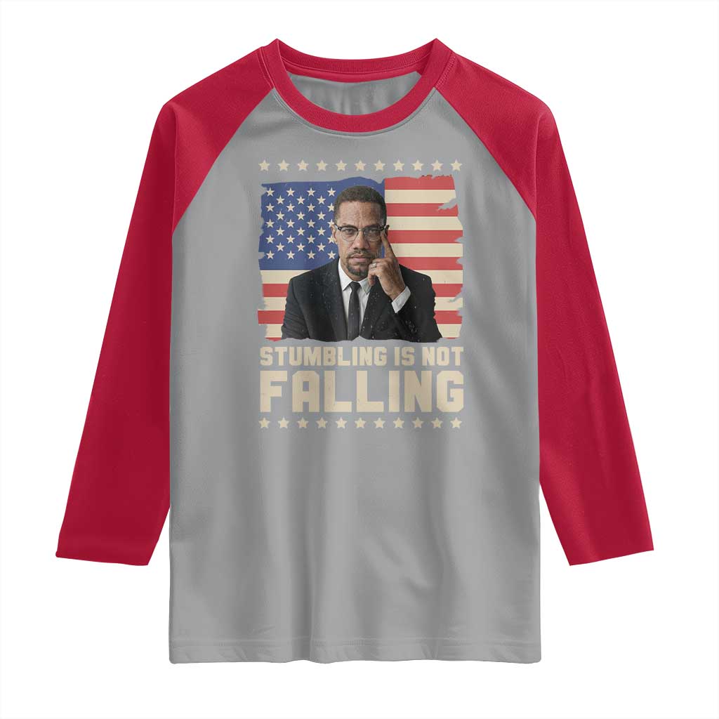 African American Pride Gift Raglan Shirt Malcolm X TS12 Sport Gray Red Print Your Wear