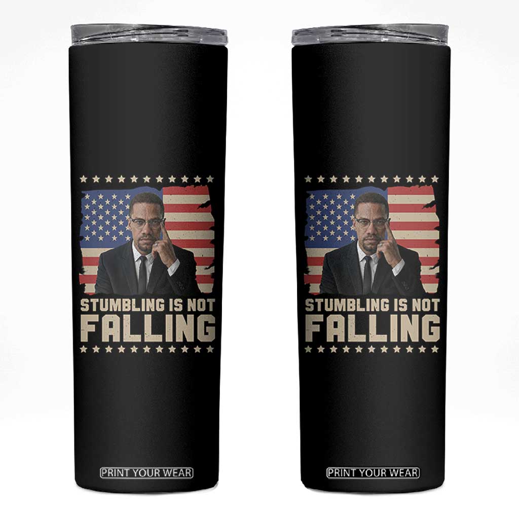 African American Pride Gift Skinny Tumbler Malcolm X TS12 Black Print Your Wear